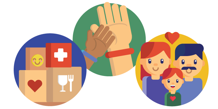 icons representing partnership and community
